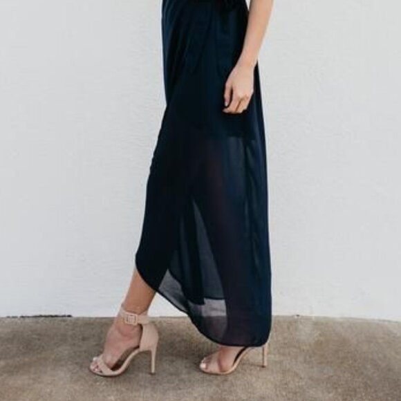 VICI Slow Motion Wrap Maxi Dress - Navy - M - Picture 3 of 8